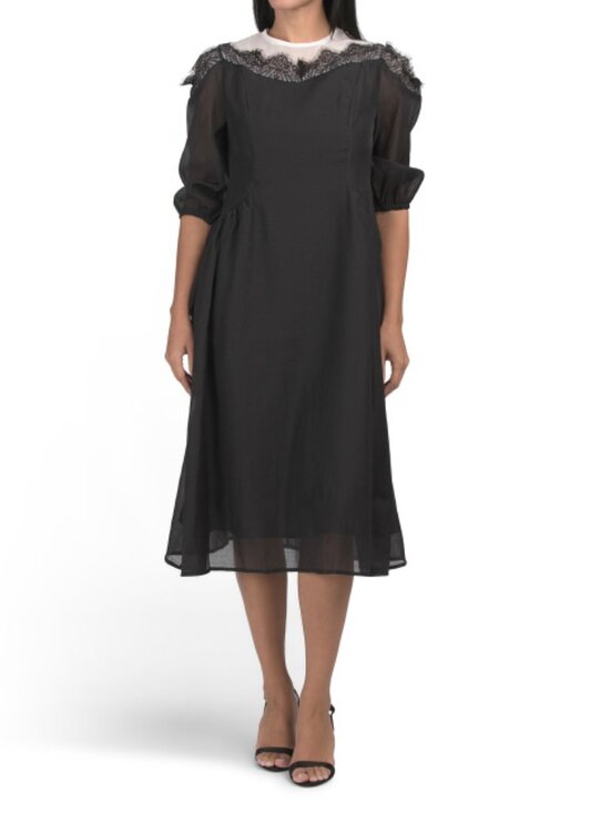 Nancy Yang Dresses & Skirts - NANCY YANG Lace Collar Midi Dress